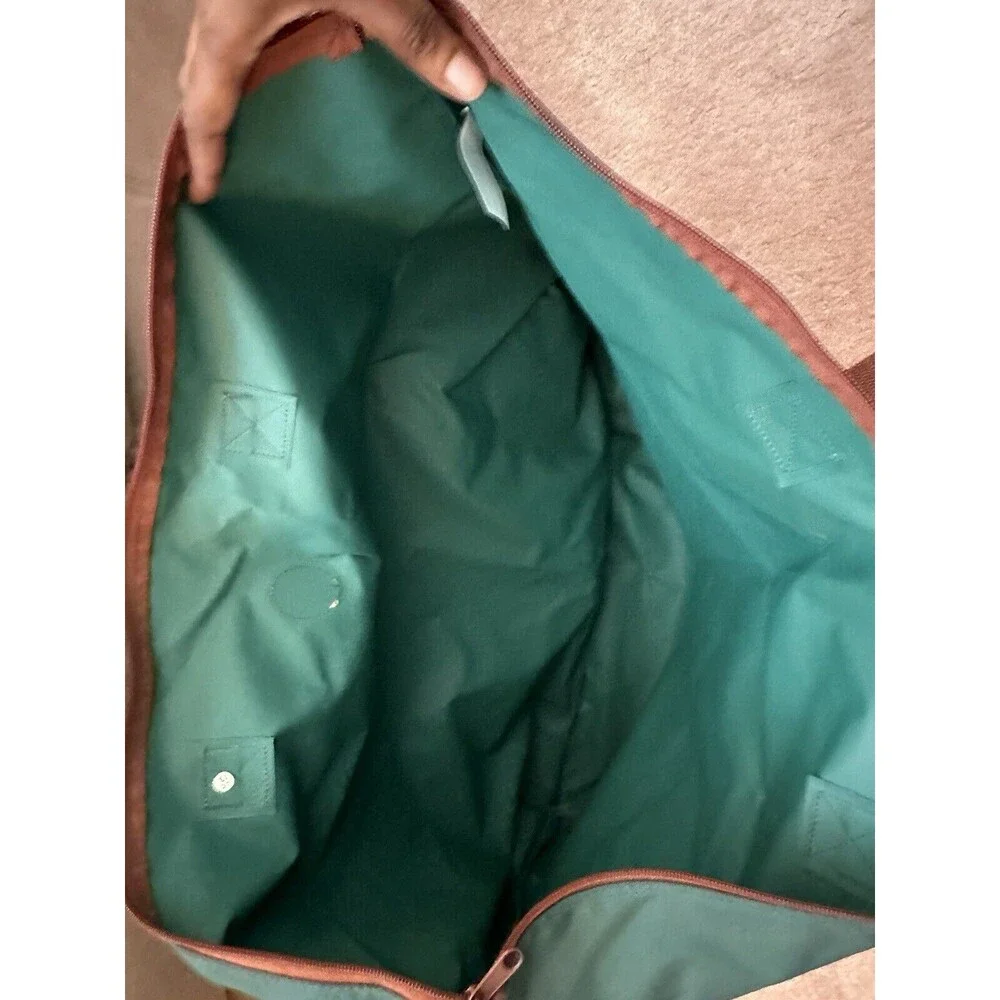 Vintage 90s Polo Ralph Lauren Large Green Nylon Travel Tote Bag Zippered